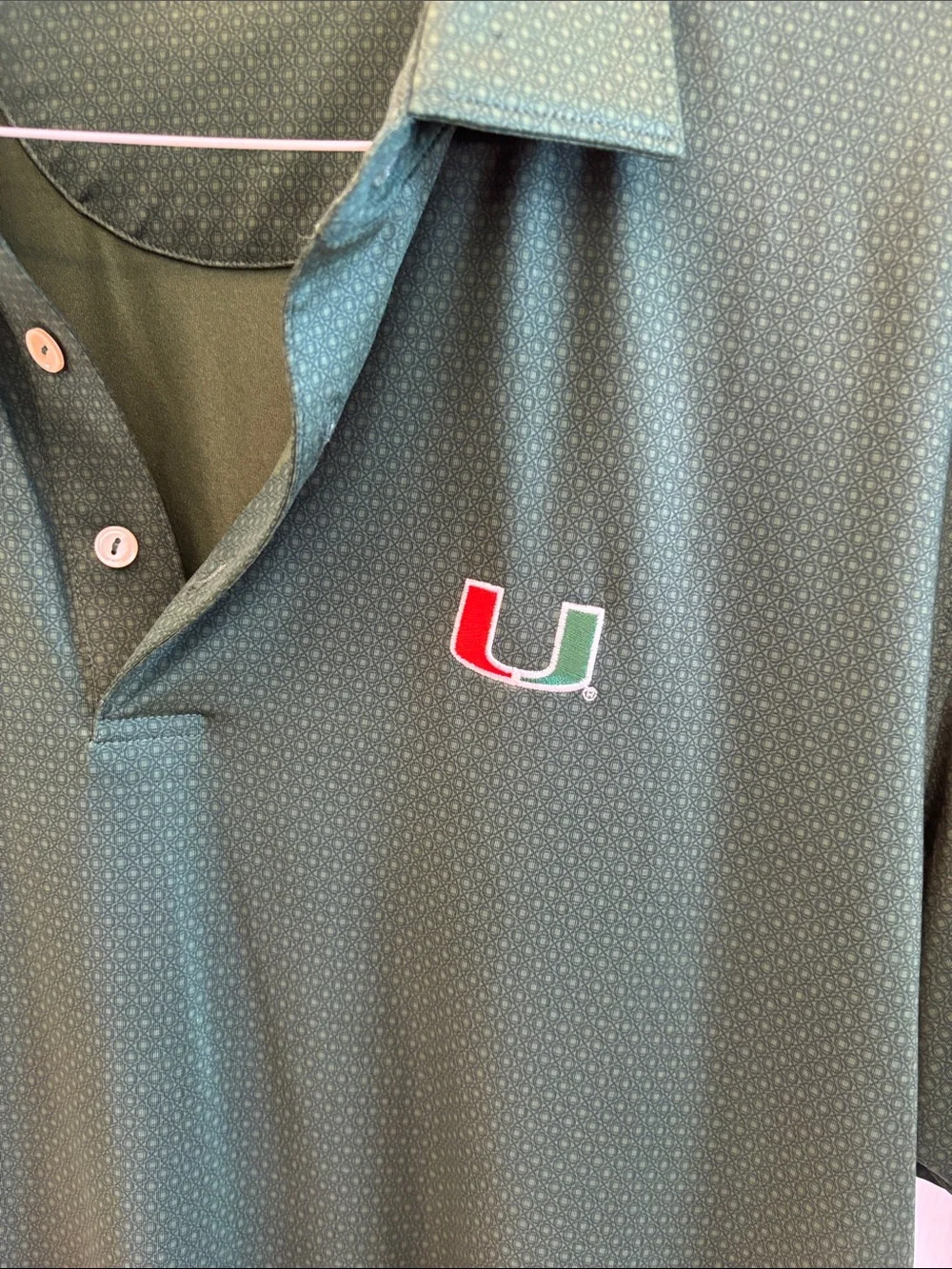Peter Millar Men's Dark Green Polo University of Miami Polo